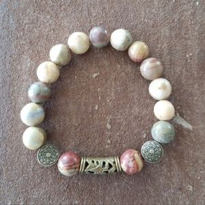 🚫 SOLD! -Red Picture Stone Jasper Beaded Bracelet